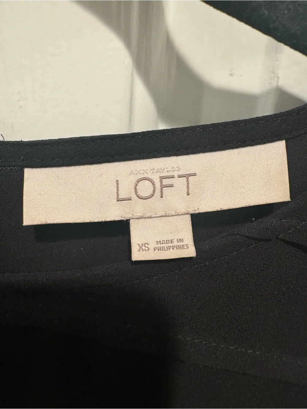 LOFT Black Paneled Yoke Blouse Size XS